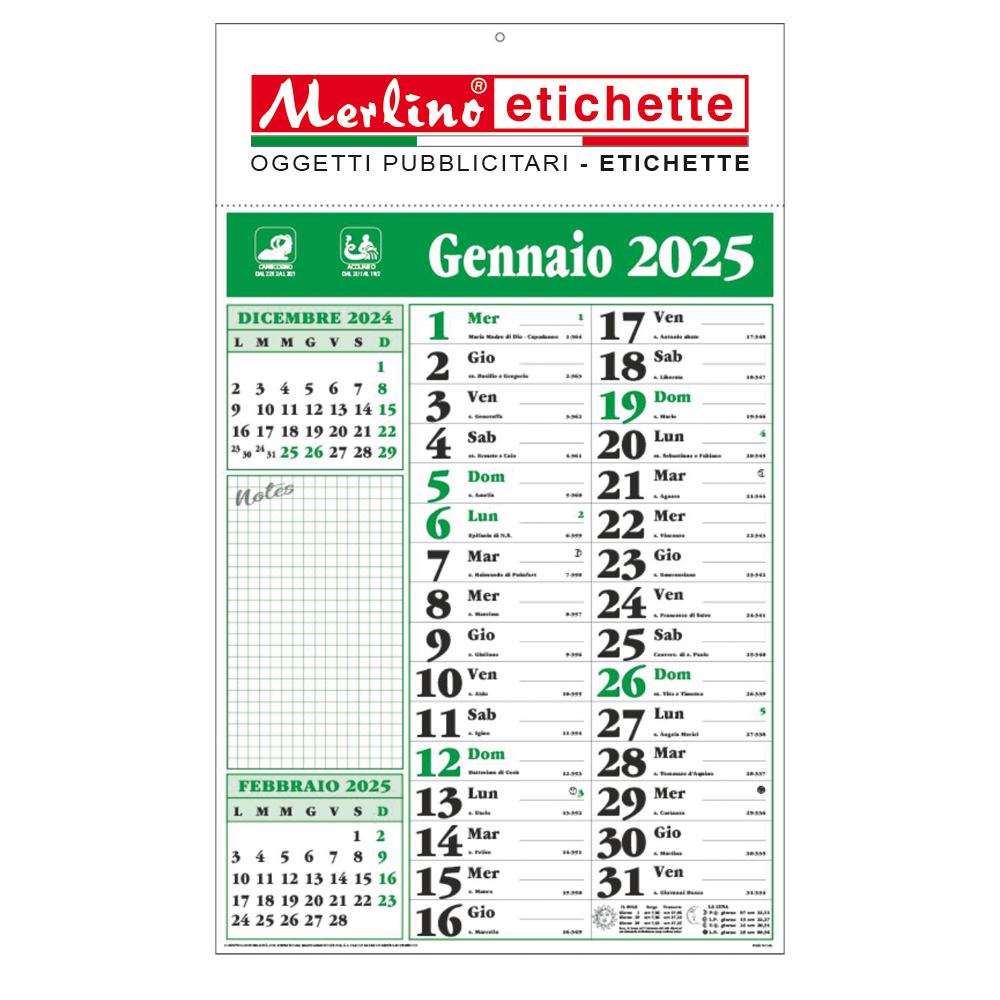 @ - CALENDARIO TRITTICO NOTES