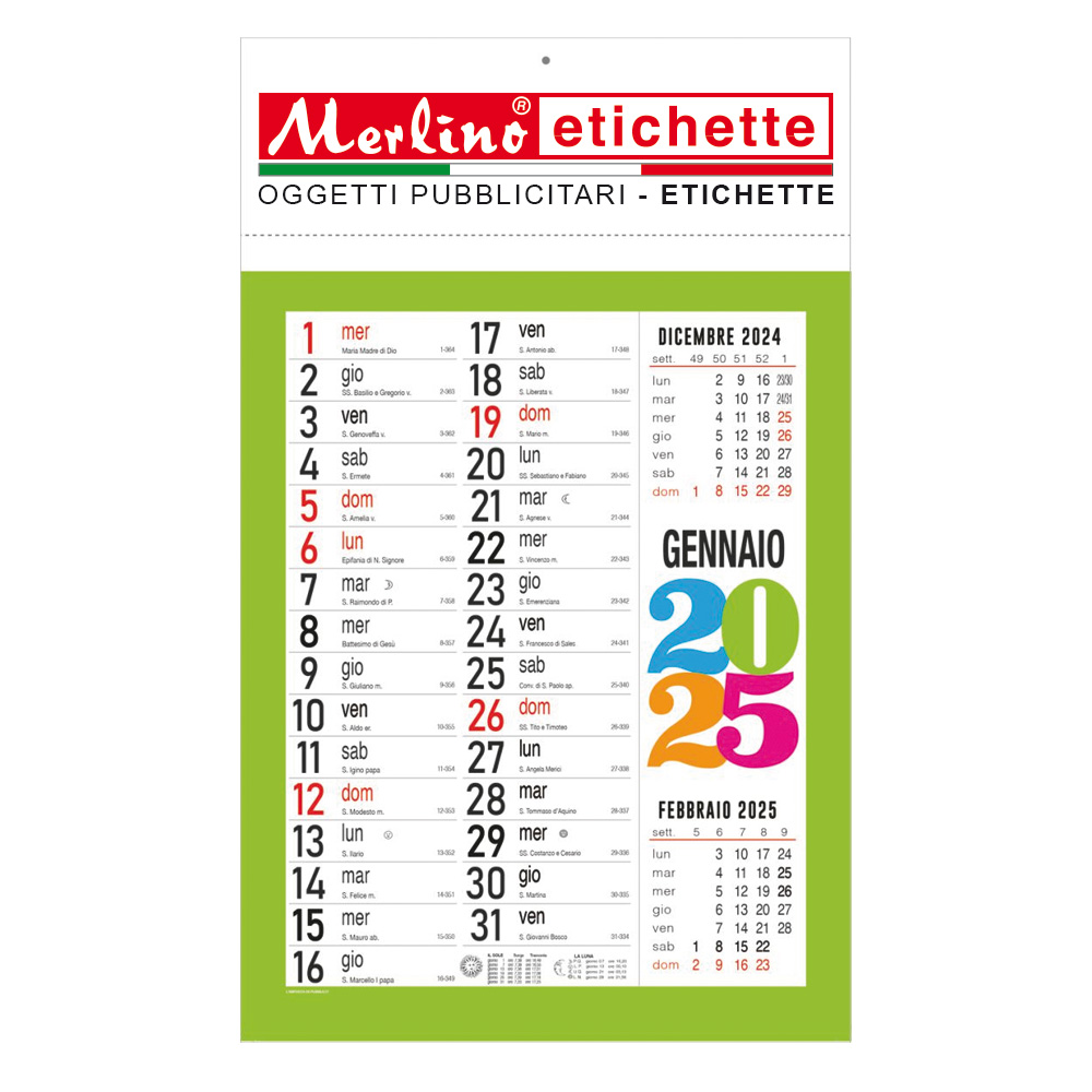 CALENDRIER SWEDISH MULTICOLOR