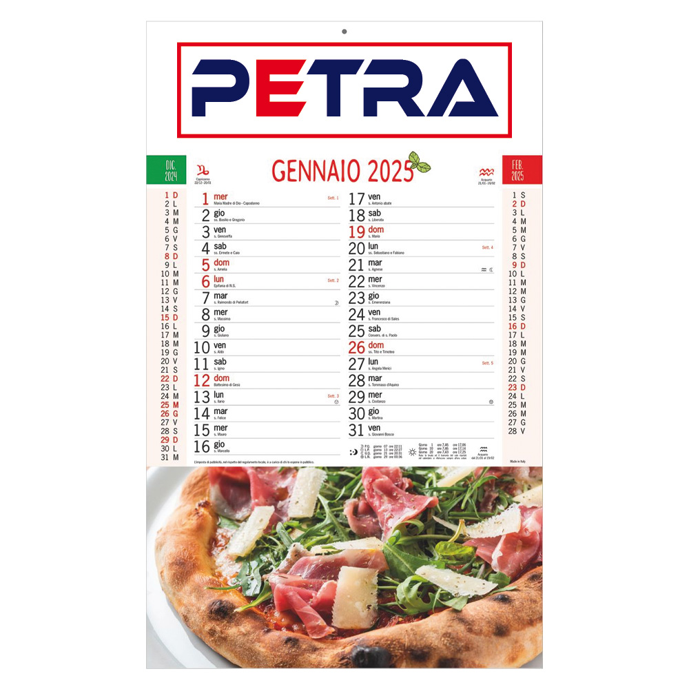 @ - ONE-MONTH CALENDAR PIZZA