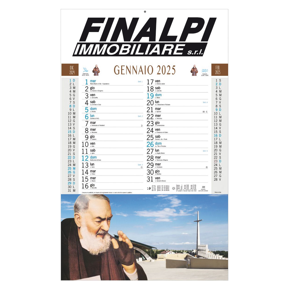 CALENDRIER MENSUEL PADRE PIO