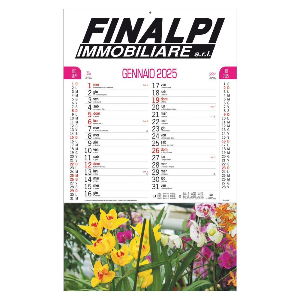 CALENDARIO MENSILE FIORI