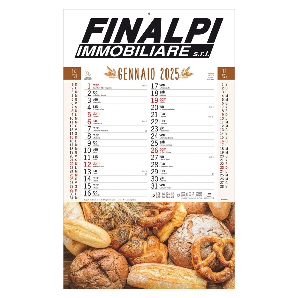 CALENDARIO MENSILE PANE