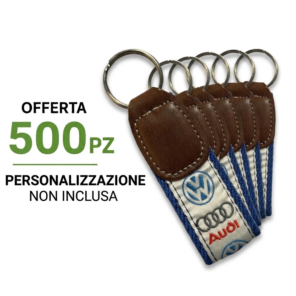 Portachiavi ricamato AUDI WW STOCK 500 PZ SENZA STAMPA