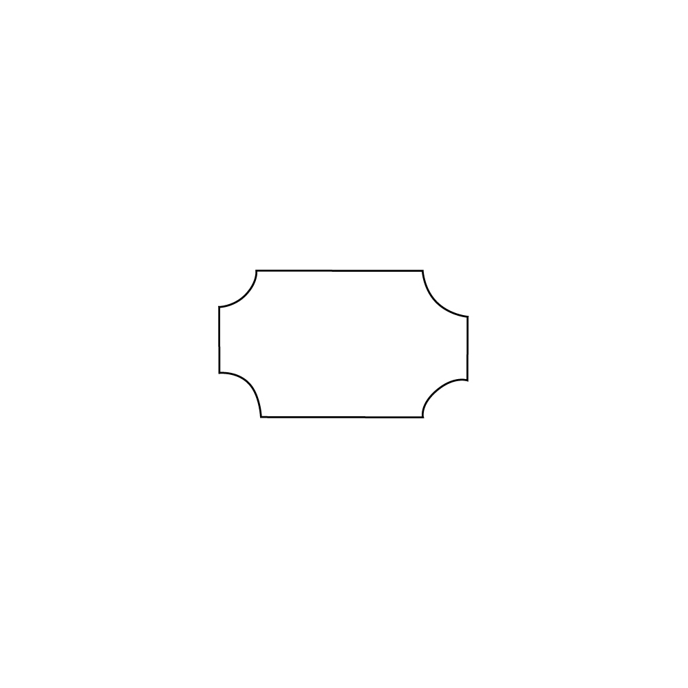 ADHESIVE LABEL IN SPOOL shaped 25,5X16 mm