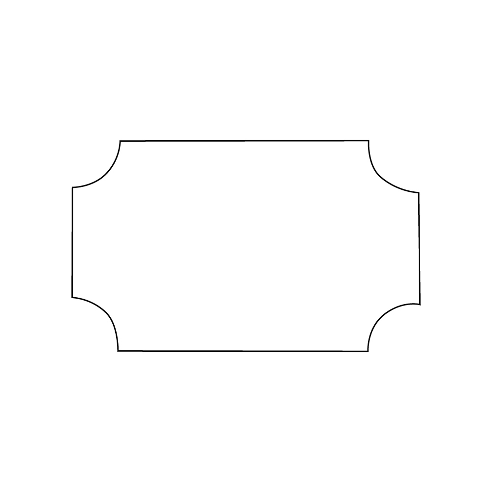 ADHESIVE LABEL IN SPOOL shaped 50X30 mm