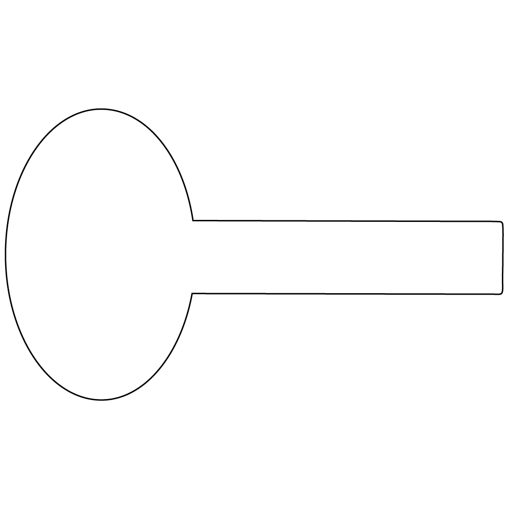 ADHESIVE LABEL IN SPOOL shaped 69X40 mm