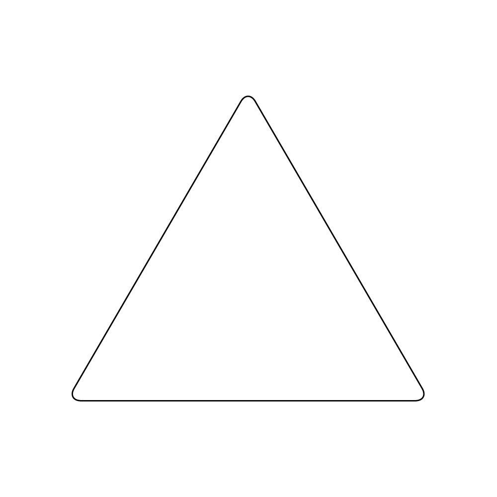 ETICHETTE AUTOADESIVE IN BOBINA Triangolare f.to 83x72 mm