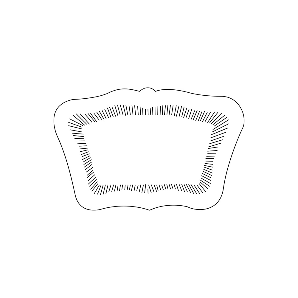 ADHESIVE LABEL IN SPOOL shaped 43X28 mm